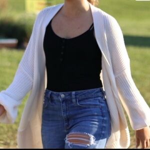 Urban Outfitters BDG Cream Open-Front Sweater